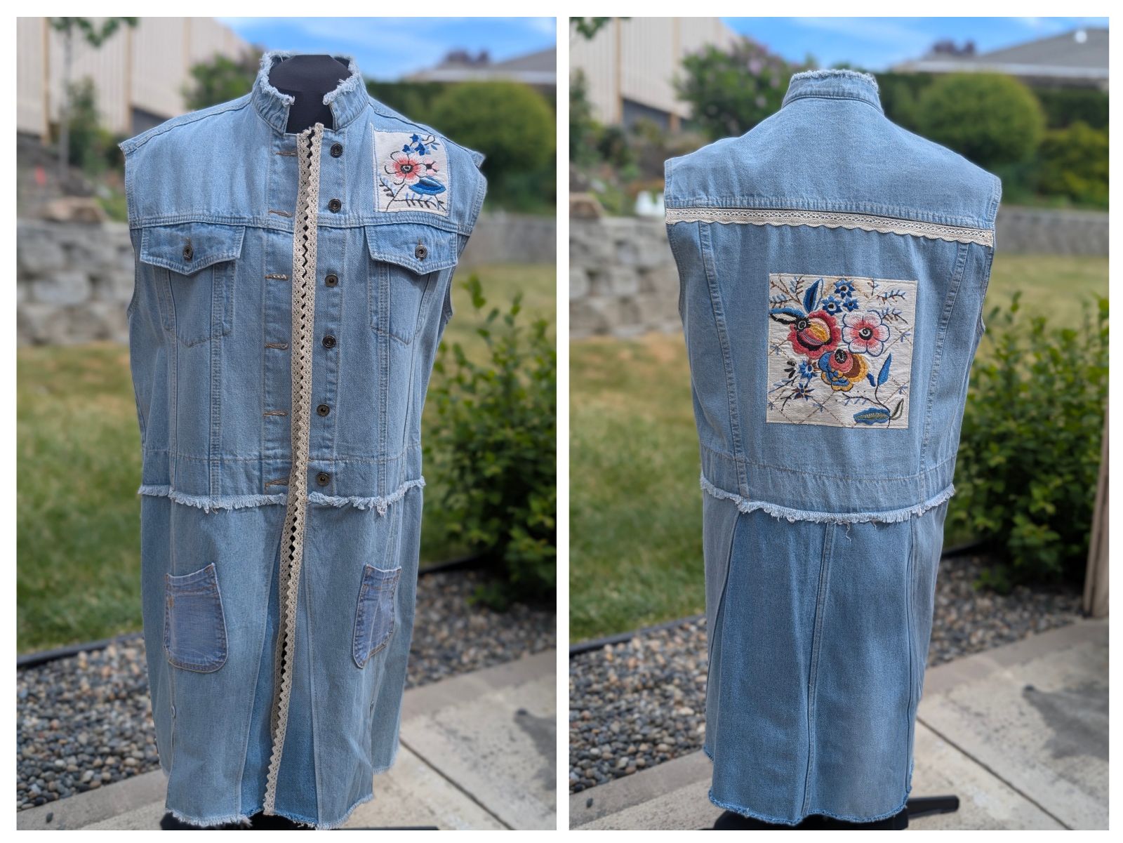 Denim Vest SOLD by Free Yourself Upcycles